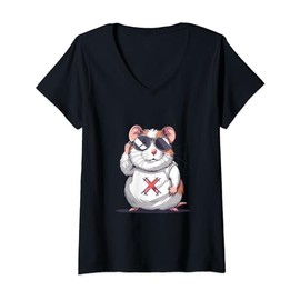 Womens Funny hamster meme based Mallorca party outfit V-Neck T-Shirt