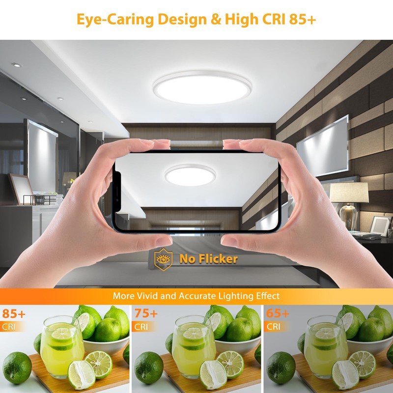 MODERN 6 Pack 28W 3200lm Flush Mount LED Ceiling Light,