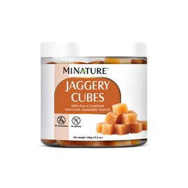 mi nature Jaggery Cube| 100% Pure & unrefined Farm Fresh Sugarcane Gur/Gud blocks| Rich in Vitamins & Minerals |Natural Healthy Sweetener & refined Sugar Substitute| No additive & Preservative | 300g(10.5oz)