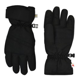 Hot Paws Kids Winter Gloves with Wrist Strap - Snow Gloves for Kids Insulated and Lined - Made for Ski & Cold Weather Activities (Black) (S/M)