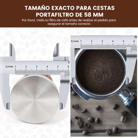 Tamper de Café Expreso de 58 mm, LENGSIDA Tamper para CafeAcero Inoxidable, Accesorios para Café, 304 Acero Inoxidable