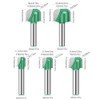WSOOX Pack of 5 Chamfer Cutters 8 mm Shank Bowl