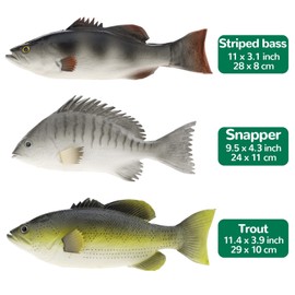 Gresorth 3 PCS Artificial Mixed Fish Set Fake Food Wall Hanging Model Realistic Home Party Kitchen Toys Christmas Decoration
