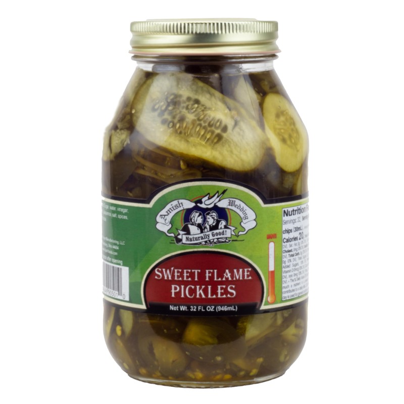 Amish Wedding Sweet Flame Pickles 32oz (Pack of 2)