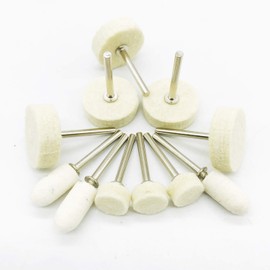 Woohome 150 PCS Polishing Bits Kit 5 Style Polishing Buffing Wheels Wool Felt Soft Felt Polishing Pad Set Wool Felt Mandrel Mounted Grinding Polishing for Rotary Tool