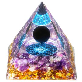 MAIBAOTA 2.4" Amethyst Orgonite Healing Crystals Orgone Energy Tower Gifts for Beginners Protection Energy Reiki Spiritual Balancing Meditation Chakra Positive Crystal