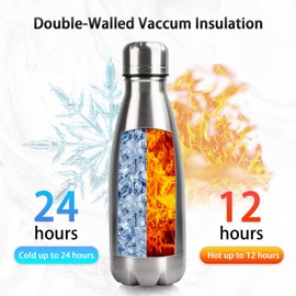 Insulated Water Bottle,2 Pack-9oz Stainless Steel Water Bottles with straw lid,Metal Sports Thermos Water Bottles for Boys,Girls,Double Wall Vacuum BPA-Free Flask for School, Sports & Travel (Silver)