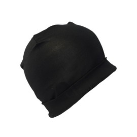 Jasmine Silk Pure Silk Beanie Cap Hat - Black