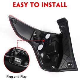 VLINCAR Tail Light Assembly Compatible with Ford Explorer 2016 2017 2018 2019 Police Interceptor Utility Taillights Brake Lights Right Passenger Side RH FB5Z13404A FO2801251