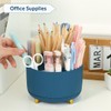 SKYDUE 360 Degree Rotating Desk Organizer, Dual-Purpose Pencil Pen Holder,