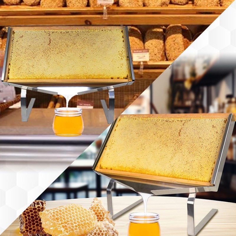 Aetwhy Honeycomb Frame Display Stand, Stainless Steel Honey Uncapping Holder
