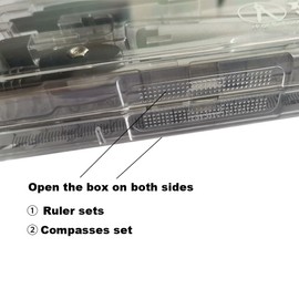 YUANCOX Maths Rulers Set 8 PCS Geometry Compass Set Drawing Compass Protractor Set Rulers for School Supplies Student Rulers Compass Protractor Set (MathSet-8PCS)