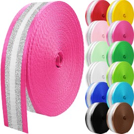 Grosun 10 Yards Nylon Webbing 1.5 inch 2 inch Nylon Strap Webbing Straps Backpack Straps Nylon Belt for Indoor or Outdoor Gear, DIY Crafting, Handles, Luggage, Slings (Rose Pink, 2 inch)