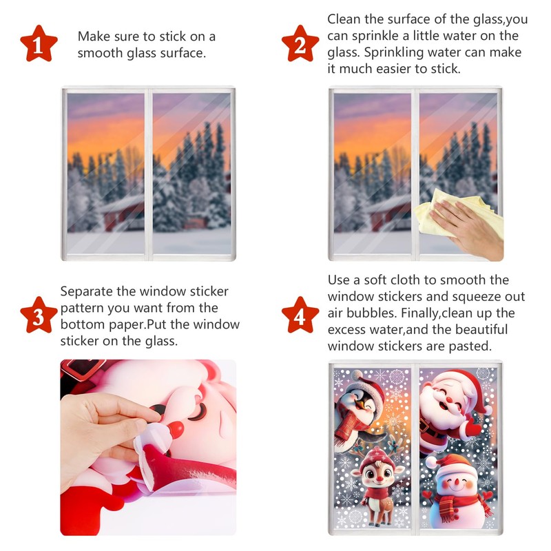 DERAYEE Christmas Window Decoration, Large Window Decoration, Snowflakes Window Decoration