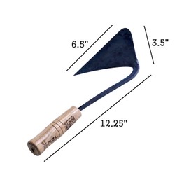 jNE Homi YoungJu DaeJangGan Handmade Korean Hand Plow Garden Tool Weeding and Farming Weed Hoe/Homi/Ho-Mi Master Blacksmith With Working Gloves and Arm Sleeves