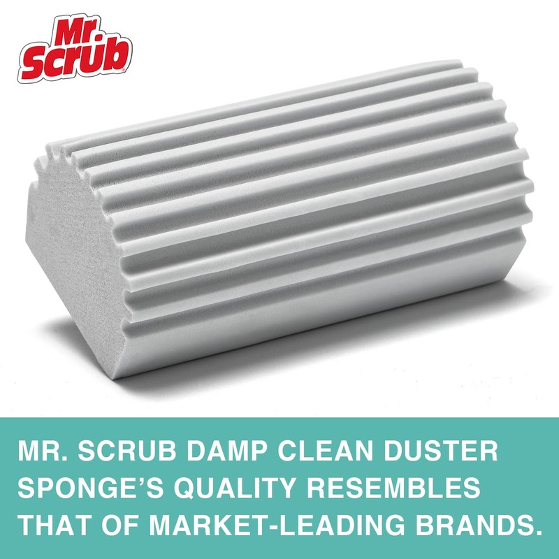 4 Pack Damp Dusting Sponge Duster, Grey Dust Cleaning Sponge,