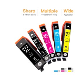 E-Z Ink (TM) Remanufactured Ink Cartridge Replacement for Epson 273XL 273 T273XL to use with XP-520 XP-600 XP-610 XP-620 XP-800 XP-810 XP-820 (1 Black 1 Cyan 1 Magenta 1 Yellow 1 Photo Black) 5 Pack