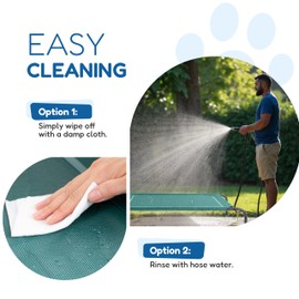 FluffyDream Cooling Elevated Dog Cot Bed Outdoor Raised Portable Dog Beds No-Slip Feet Portable Durable Pet Hammock Bed, 49x31.5x8 Inch, Green