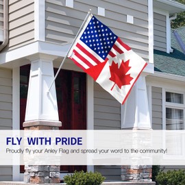 Anley Fly Breeze 3x5 Feet America Canada Friendship Flag - Vivid Color and Fade Proof - Canvas Header and Double Stitched - Friendship Forever US CA Flag with Brass Grommets 3 X 5 Ft