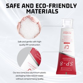 AstraGlow SP-8 Whitening Toothpaste, Preventing Tooth Decay, 8 Probiotics, Fluoride-Free & Long Time Fresh Breath 3.53 oz (1)