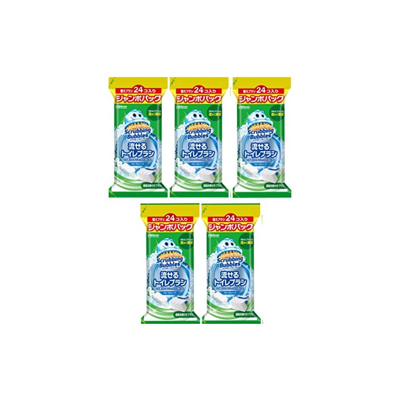 Johnson Scrubbing Bubbles Flushable Toilet Brush Floral Soap Replacement Brushes