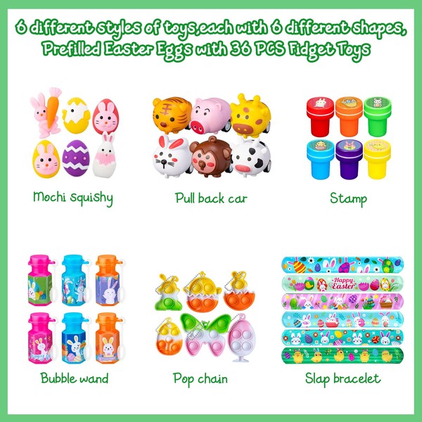 DMIGHT DMIGHT 36 PCS Prefilled Easter Party Favors Including Keychains,
