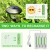 RICEEL Rechargeable AA Batteries for Solar Lights 600mAh Double AA