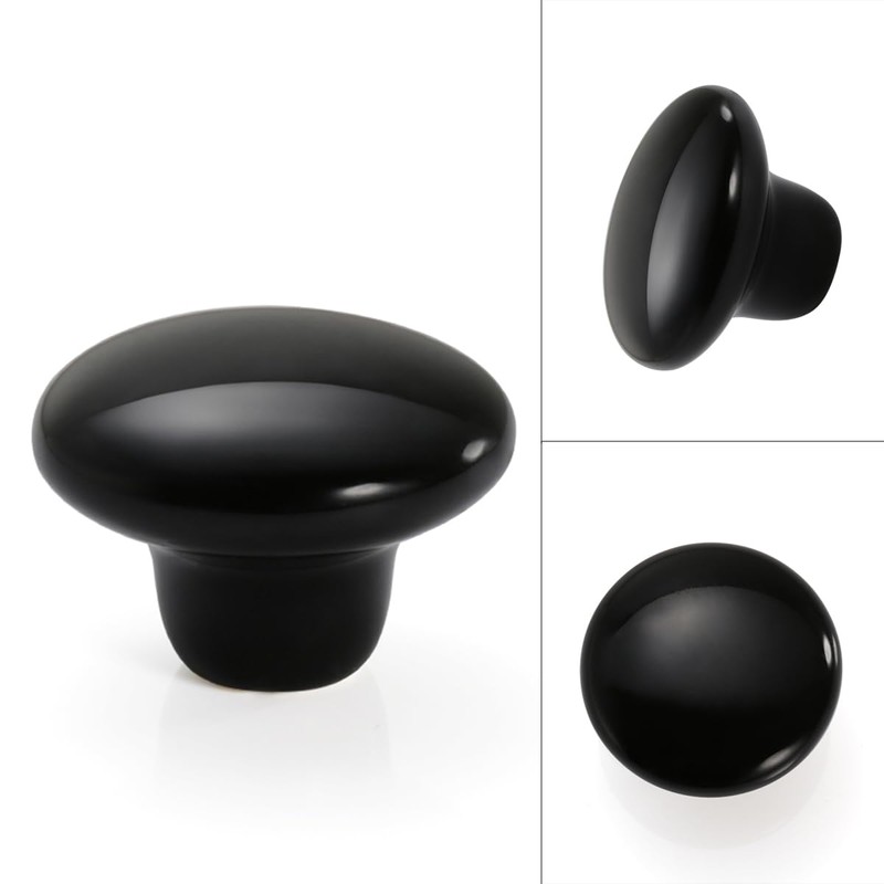 JUSTMAE 4 PCS Cabinet Knobs, Ceramic Round Mushroom Drawer Knobs