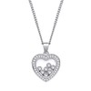 Old English Jewellers Sterling Silver Floating Diamond Heart Pendant/Necklace ~