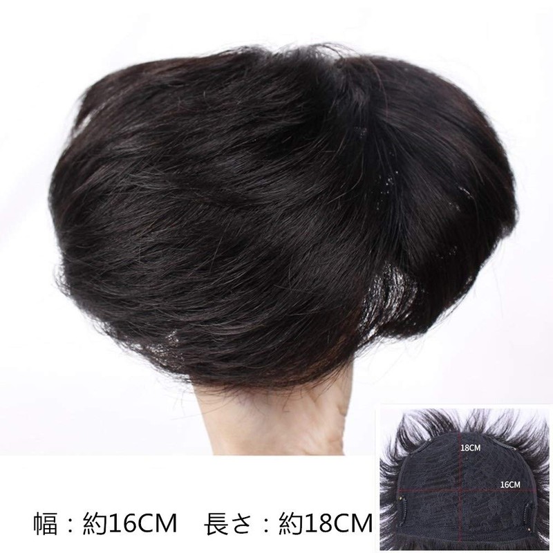 AISIHAIR Hair Piece Wig, Men's Wig, Men's Hair Extension, Black,