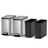 EKO Slim Small Bathroom Trash Can with Lid, Stainless Steel