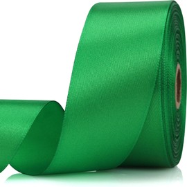NISDOCF Green Ribbon-1-1/2 Inch 30 Yards Green Solid Satin Ribbon for Gift Wrapping,Craft Floral Bouquets,Wedding Party,Timeless Flower,Decoration Floral Hair,Balloons