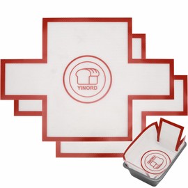 2pcs Reusable Loaf Pan Liners for Baking Bread 9x5" 9.5x5" or 1.5lb Loaf Pans，Silicone Bread Mat，Non-Stick, Easy to Clean，Loaf Pan for Sourdough Bread