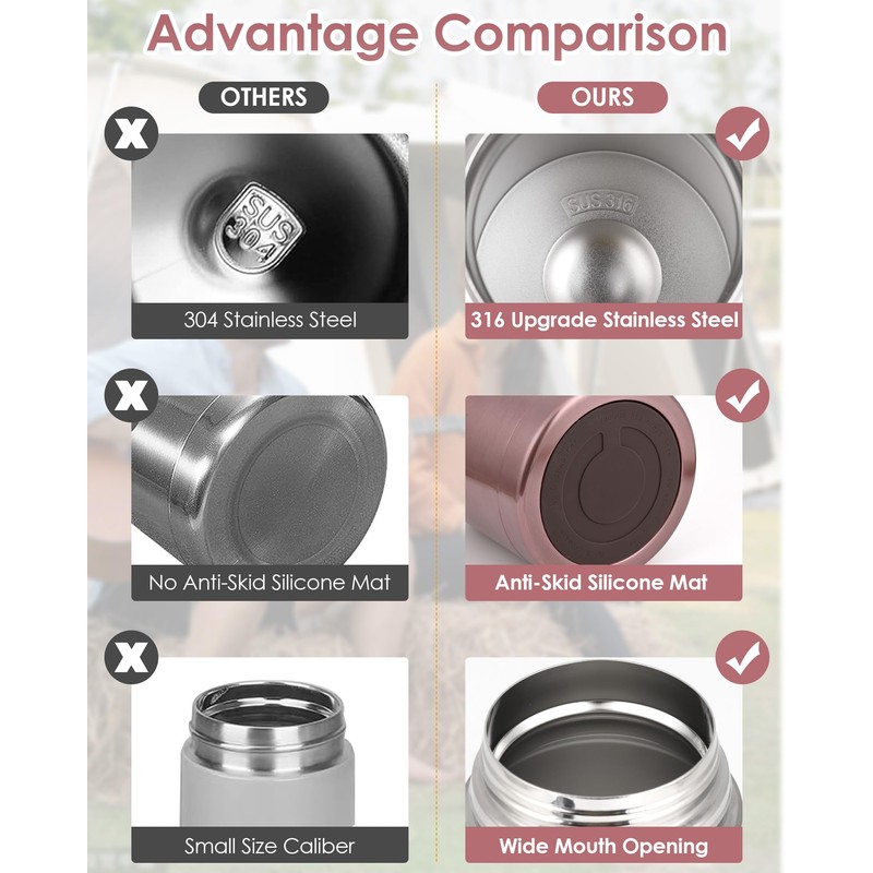 Dreamhigh® Thermal Food Container, 800 ml, Stainless Steel Food Warming