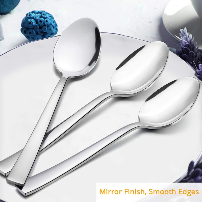 E-far Dinner Spoons Set of 6, 7.9 Inch Stainless Steel