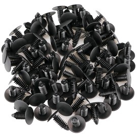 UPIQNG 200Pcs Universal Car Rivet Clips 7.5mm Hole Nylon Car Door Trim Bumper Screws Push Fastener Retainer Clips Auto Trim Plug Push Fastener Retainer Clips,Black