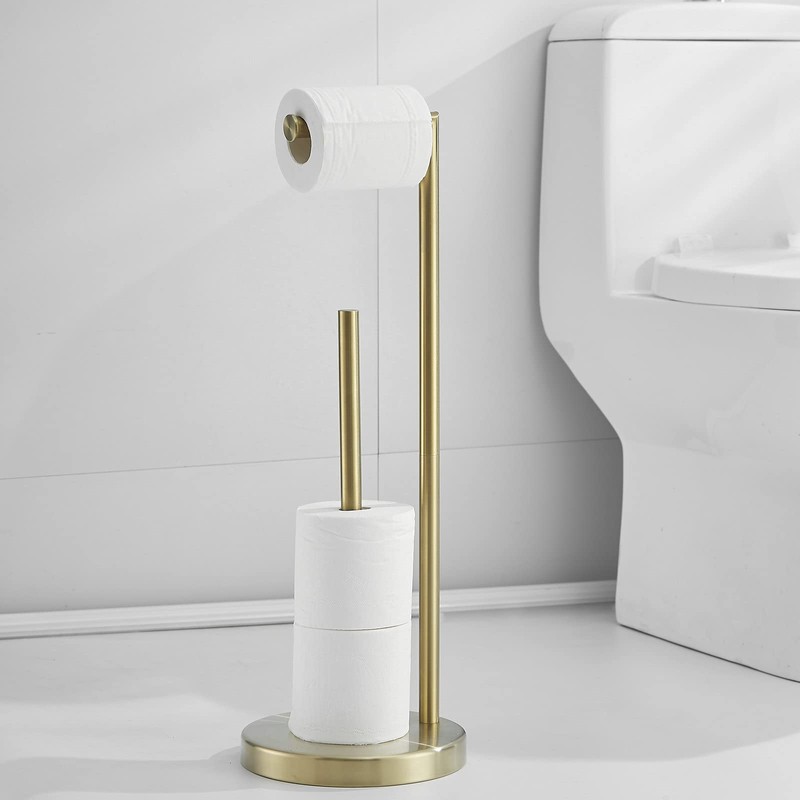 Toilet Paper Roll Holder Stand, NEWRAIN Bathroom Free Standing Toilet