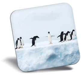Destination Vinyl ltd Fridge Magnet - Cute Penguins on Ice Nature Arctic for Office, Cabinet and Whiteboard, Magnetic Stickers, 44796