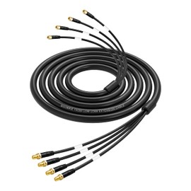 Boobrie 10ft Upgraded 4-in-1 Quad-200 SMA Male to SMA Female Coaxial Cable, Ultra Low Loss 4x4 MIMO Antenna Extension for 5G/4G Cellular Routers& Hotspots– Better Than Quad195
