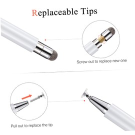 Operitacx 2pcs Dual Head Stylus Pens for Touchscreen High Precision Capacitive Touch Pen with Tips Compatible with Tablets and Phones Smooth Writing Experience