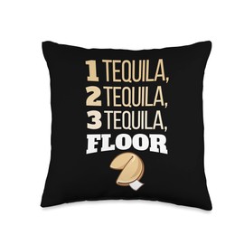 Funny Fortune Cookies by NLTS Fortune Cookie Hilarious Tequila Saying Pun Foodie Throw Pillow, 16x16, Multicolor