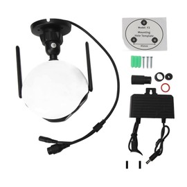 Security Camera Wireless 2K Dual Lens 180 Degree Wide Angle Full Color Night Vision IP66 Level Motion Detection 2 Way Audio 100‑240V US Plug