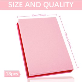 Whaline 18Pcs Red Pink Felt Fabric Sheets Assorted Soft Thick Craft Felt Pack for Valentine's Day DIY Craft Sewing Patchwork Art Projects, 7.9 x 11.8 Inch