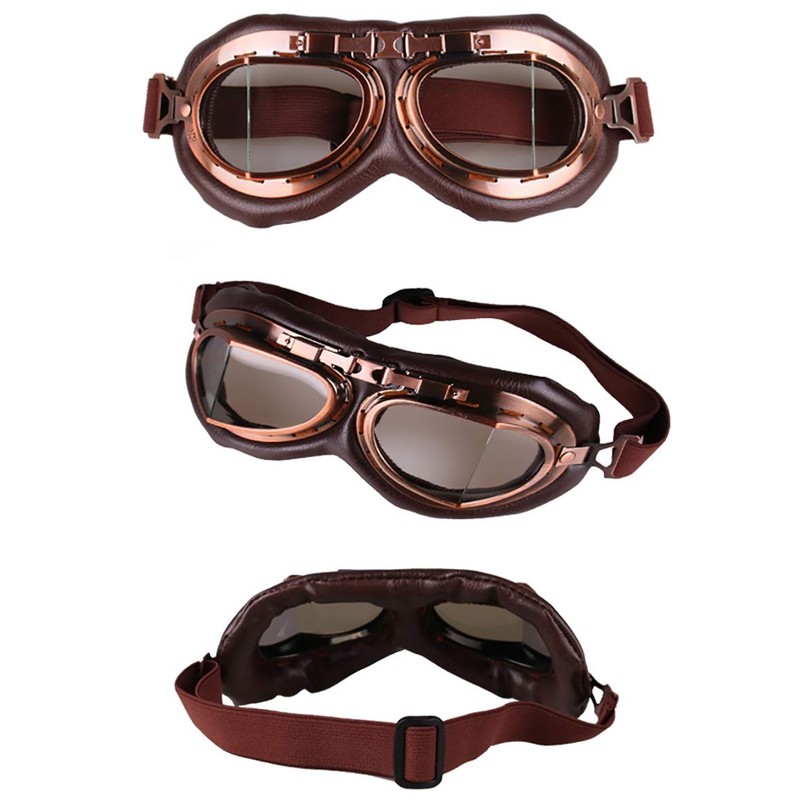 Peicees Vintage Helmet Goggles Motorcycle Goggles Bike Motorcross Pilot Goggle