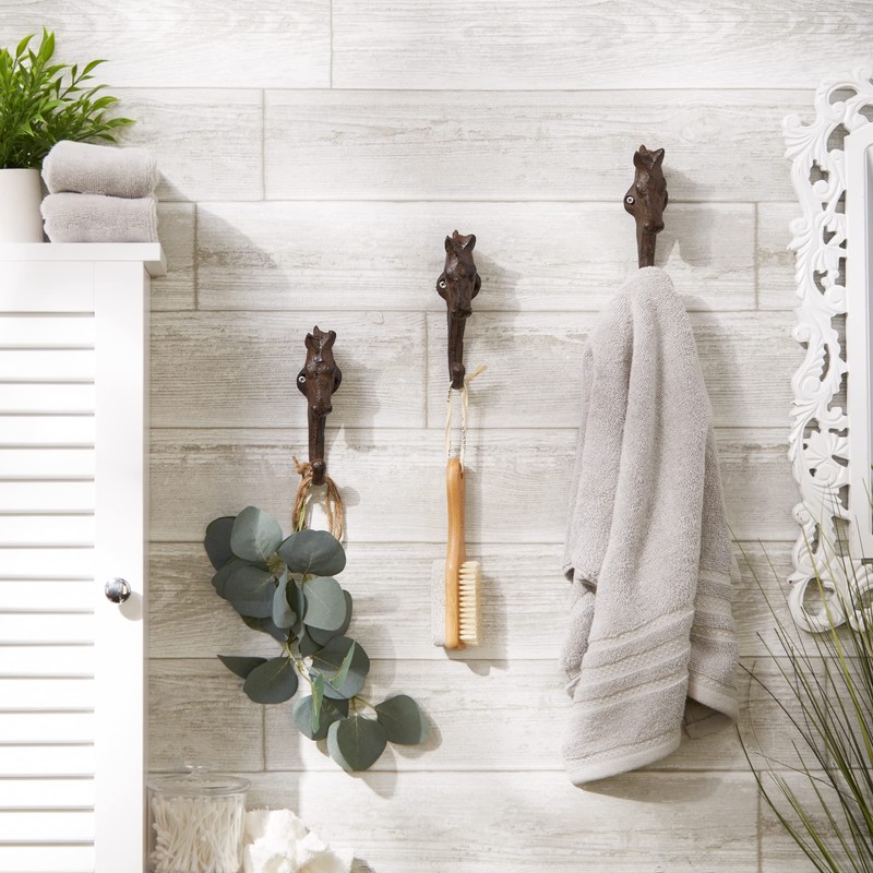 DII Cast Iron Collection Decorative Wall Hook Set, Horse, 3