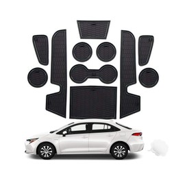 CDEFG Compatible with Toyota Corolla E210 2019-2022 UK Rubber Mats, Non-Slip Mats Centre Console Anti-Slip Cup Drink Holder Rubber Mat Armrest Storage Pads Door Slots Car Interior Accessories (Black)
