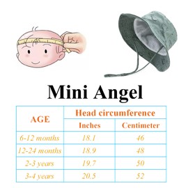 Mini angel Baby Sun Hat Summer UPF 50+ Sun Protection Beach Wide Brim Bucket Hats Cap for Infant Toddler Kids Boy Girl (Green, 2-3Years)