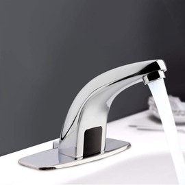 Cerlingwee Automatic Faucet, Basin Faucet Sensor Tap Deck Mounted Touchless for Kitchen for Bathroom