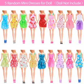 Chennyfun 49 Clothes for Dolls = 4 Dresses + 5 Fashion Clothing Outfit + 5 Mini Dresses + 3 Swimsuits + 10 Shoes + 22 Accessories, Skirts Doll Accessories Outfit Clothing for 11.5 Inch Girls Dolls