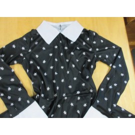 New Wednesday Addams Family Collared Dress Girls Costume Child Size Large 10/12